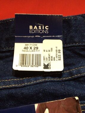 Mens Jeans NEW Basic Editions 40x29 Regular Fit